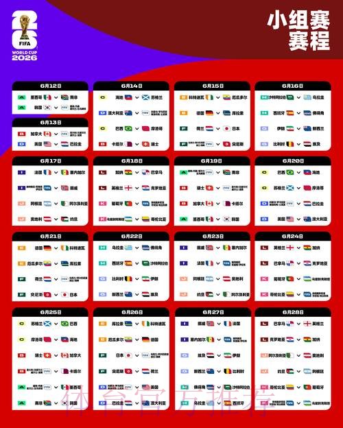 2026世界杯小组赛赛程中国时间观看指南查询入口